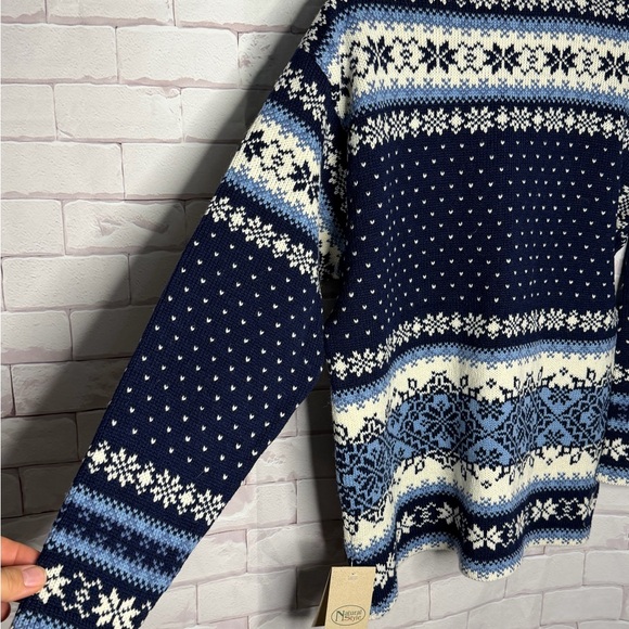 NWT Natural Style‎ Wool Beautiful Winter Blue Cardigan - Picture 8 of 10